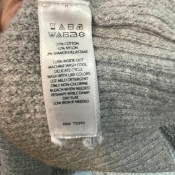 William Rast Womens Medium Quarter Zip Pullover Gray Stretch Waffle Top - Picture 4 of 4